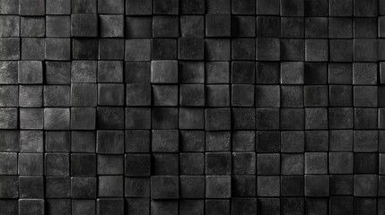 Abstract geometric background featuring dark square cubes in a realistic 3d wall pattern, ideal for...