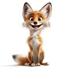 Cartoon jackal isolated on white background