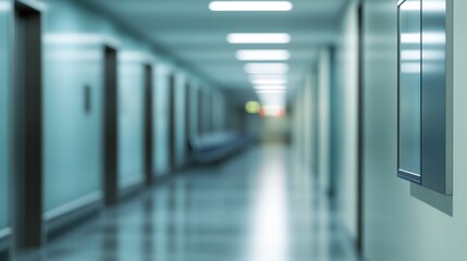 Corridor in airport out of focus