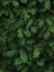 Lush Green Pine Tree Branches Creating a Dense Natural Background with Vibrant Foliage and Rich Texture