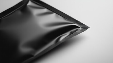 Product packaging with branding, made of flexible plastic material. High-quality image for microstock use.