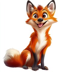 Fototapeta premium Cartoon jackal isolated on white background