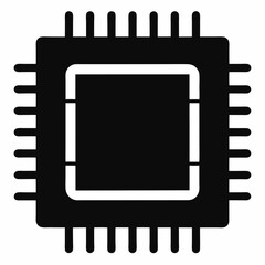 BGA Chip Silhouette Vector Art