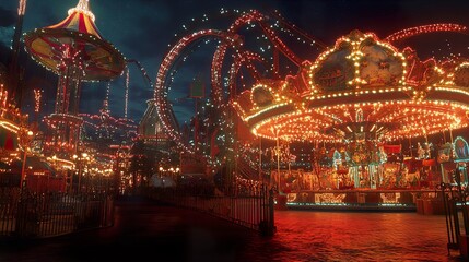 Enchanted Night at the Amusement Park