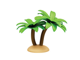 Obraz premium palm tree icon 3d rendering illustration. 