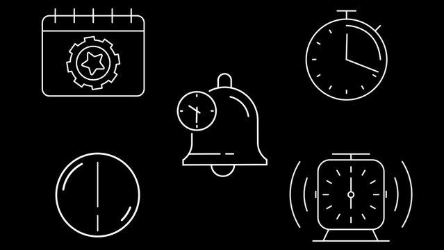 Time Management Essentials Line Icons