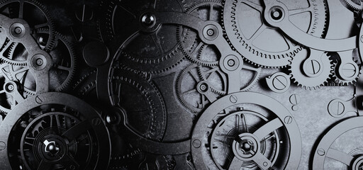 clock gear background and abstract .
