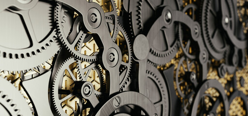 clock gear background and abstract .