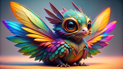 Obraz premium Small Angel on White Background - Bright, Colorful, High-Quality AI Art