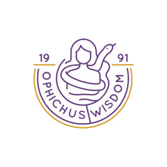 Simple Logo with Ophiuchus icon. Simple Logo with Ophiuchus icon for social media, app, and web design. Vector illustration