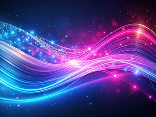 Obraz premium Futuristic Neon Wave Data Flow Wallpaper
