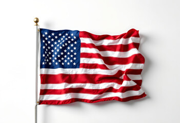 Obraz premium American Flag: A Majestic, Slightly Draped Display