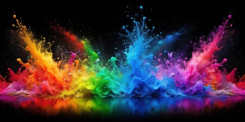Naklejka premium Abstract Rainbow Splashes - Colorful Background Art