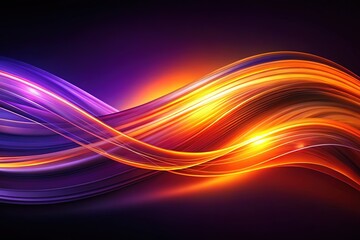 Abstract Orange Purple Wave Lines Design - Dynamic Art
