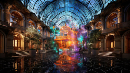 Fototapeta premium Spectacular Architectural Design at Night