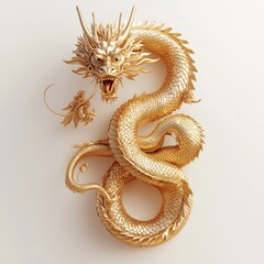 Fototapeta premium Shining Golden Dragon Design