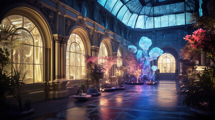 Fototapeta premium Enchanted Courtyard of a Majestic Building