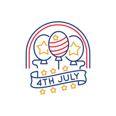 Simple Logo with American flag balloon icon. Simple Logo with American flag balloon icon for social media, app, and web design. Vector illustration.