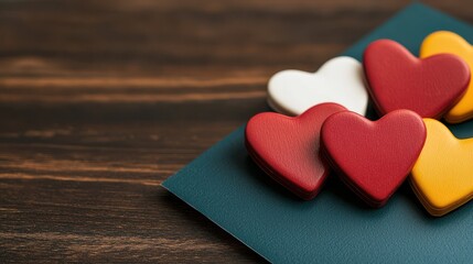 Valentine Game Concept, Colorful Heart-Shaped Bingo Cards for Valentine's Day Celebration and Festive Activities