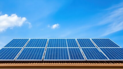 Solar panels glistening under the bright sun, harnessing renewable energy for a sustainable future.