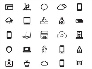 Icon set of smartphone laptop desktop