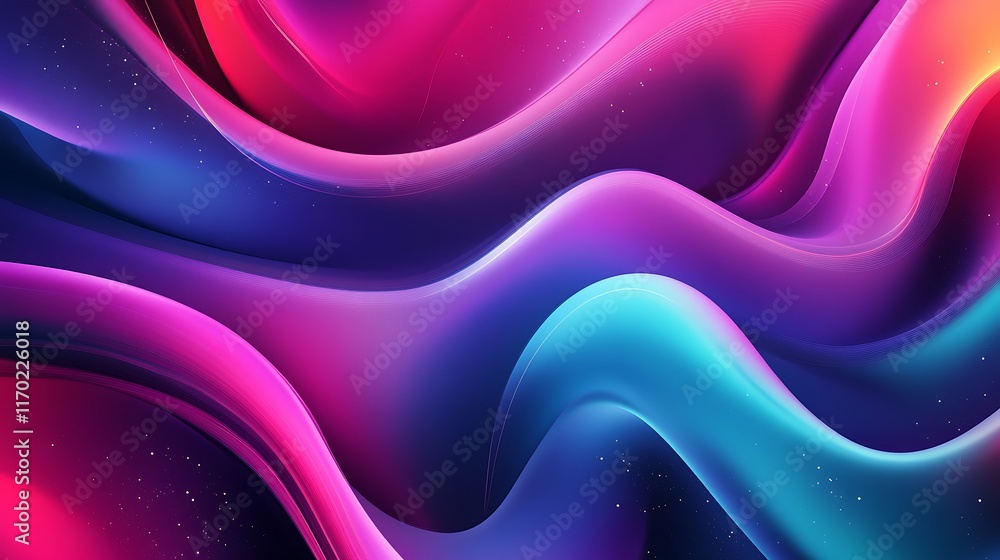 Poster abstract colorful wavy fluid design background