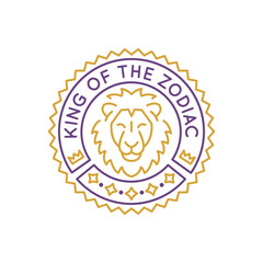 Simple Logo with Leo zodiac icon. Simple Logo with Leo zodiac icon for social media, app, and web design. Vector illustration.