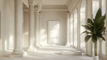 Obraz premium Elegant Interior Design of Modern Gallery with Natural Light