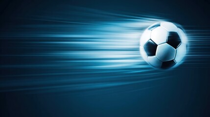 Fototapeta premium Soccer ball in motion sports field action shot dynamic environment close-up view energy and speed