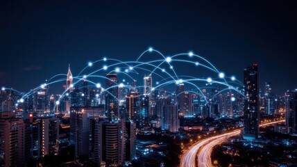 Fototapeta premium Smart Cities Harnessing Renewable Energy for a Sustainable Future and Enhanced Urban Living