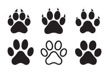 Dog paw silhouette  Bundle , Dog paw silhouette  Vector © Madhusudan