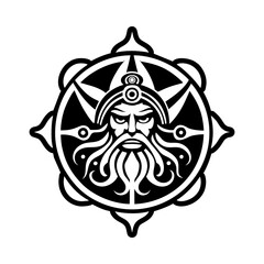 A filled style icon of ancient god symbol