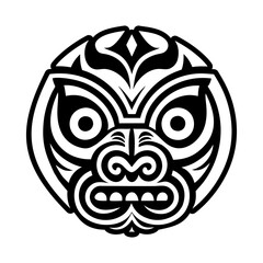 A solid style icon of idol mask symbol