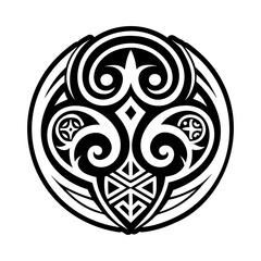 Maori family symbol icon in solid style