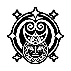 A filled style icon of maori goddess symbol