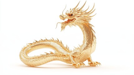 Obraz premium Golden Dragon. Elegant Golden Dragon Illustration