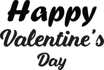 Happy valentines day typography design using monospaced typewriter-style font for a vintage feel, Vector illustration design.