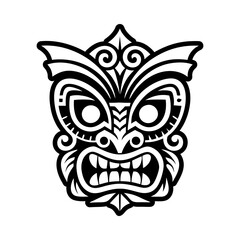 A filled style icon of maori tiki symbol