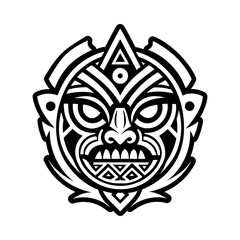 Maori warrior icon in filled style