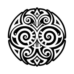 Polynesian artwork symbol icon in solid style