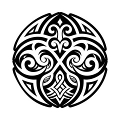 Polynesian carving icon in filled style