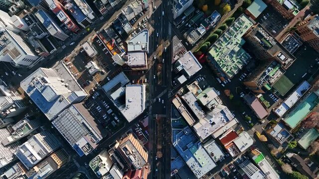 都市、交通、道路、真俯瞰、ドローン、空撮、社会、真上、不動産、産業、ビジネス、経済、テクノロジー、自動車、インフラ、建設、住宅、都会、街、ハイアングル、見下ろす、上から見た、鳥瞰図、景色、ビル群、暮らし、行政、公共、時代、現代、屋上、前進、進歩、進化、開発、成長、発展、企業、俯瞰、交差点、商業、ダイナミック、迫力、昼間、衛星、環境、日本、風景、60p、町並み