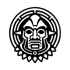A filled style icon of tribal idol symbol