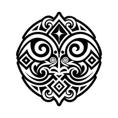 A glyph style icon of tribal artwork symbol