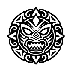 A glyph style icon of tumatauenga god symbol