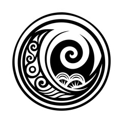 A glyph style icon of wave symbol
