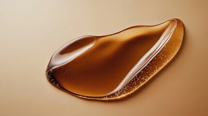 Abstract light mocha brown gel serum with liquid, transparent textures, perfect for luxury cosmetic products and gel-based skincare.