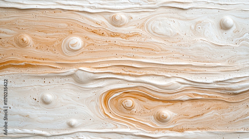 Poster abstract cream and orange swirling patterns on textured surface