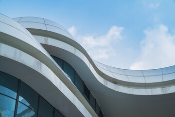 Partial close-up of modern architecture in Shenzhen, Guangdong Province, China on June 4, 2023