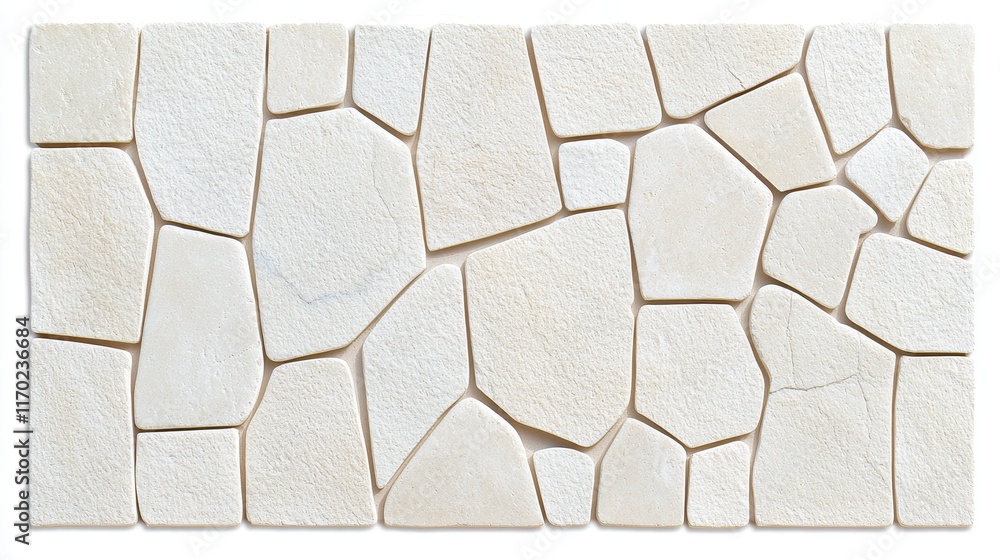 Poster asymmetrical white textured stones arranged in a unique pattern